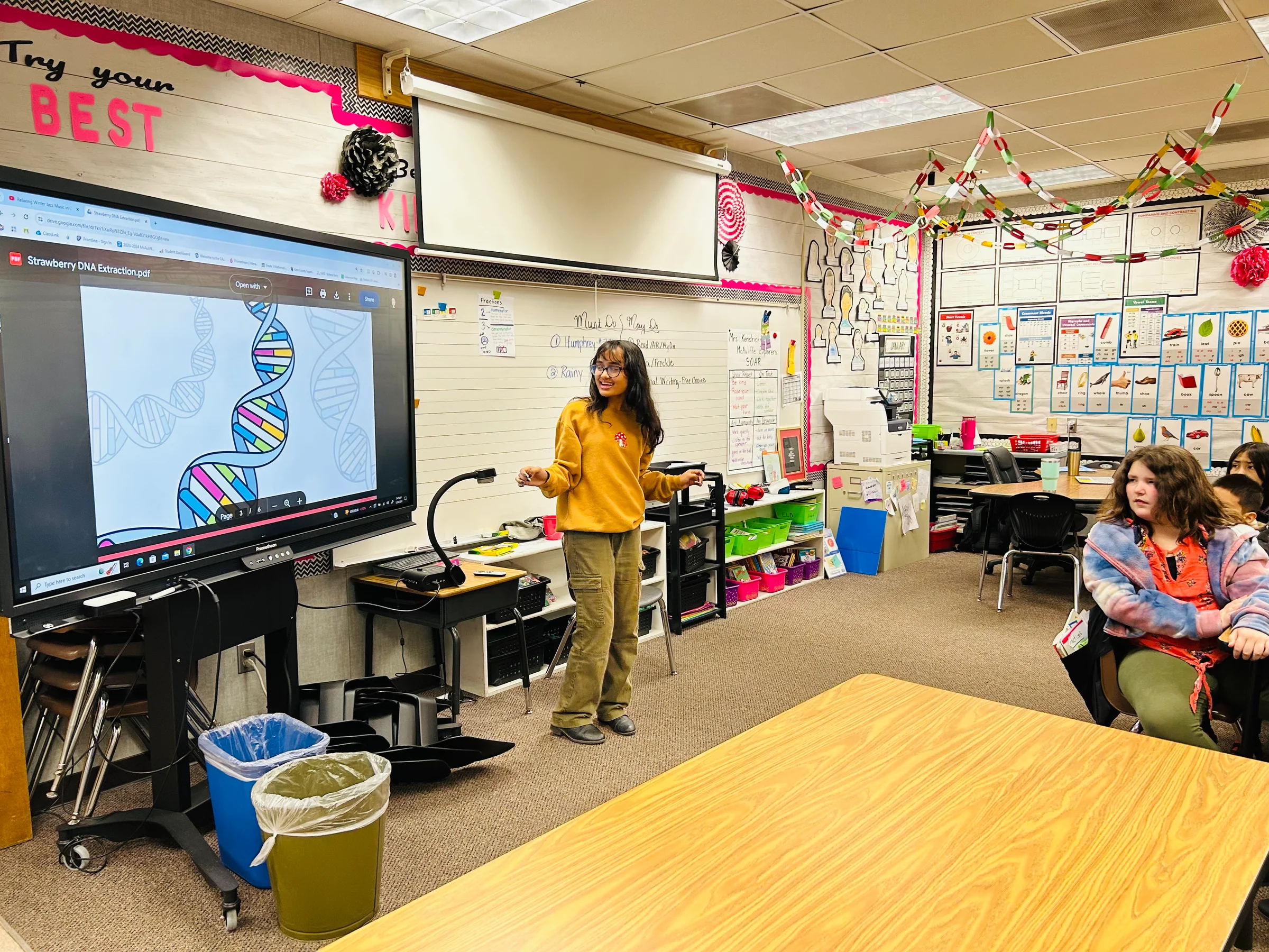 Students in Mrs. Kendrick's class McAuliffe Elementary School engaging with interactive labs